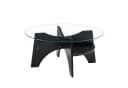 gopop Runder Couchtisch Hartglas mit Stauraum Schwarz Bild 2