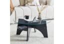gopop Runder Couchtisch Hartglas mit Stauraum Schwarz Bild 3