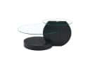 gopop Couchtisch 2er Set Rundes Glas-Beistelltisch Wohnzimmertisch Bild 3