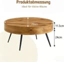 gopop Couchtisch rund Braun Metallbeine Industriestil Bild 1