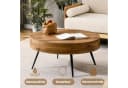 gopop Couchtisch rund Braun Metallbeine Industriestil Bild 4