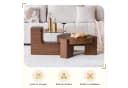 gopop Wohnzimmertisch 2er Set Rund mit Beistelltisch MDF Glas Modern Bild 4