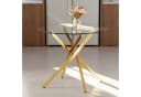 JUFU Glastisch Rund Ø88cm ESG-Glas Silber/Gold Bild 2