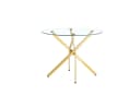JUFU Glastisch Rund Ø88cm ESG-Glas Silber/Gold Bild 3