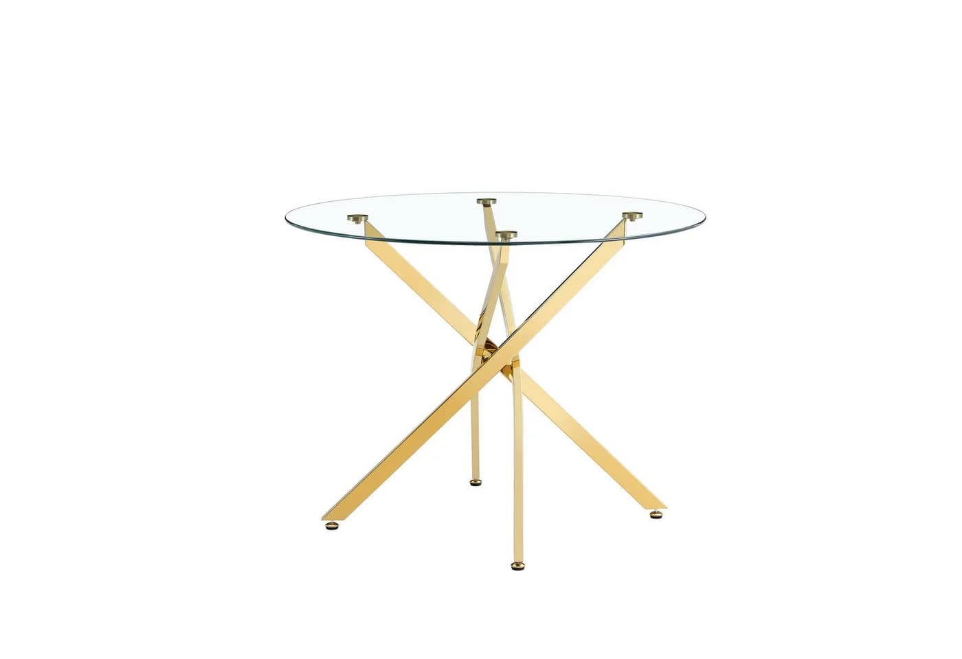 JUFU Glastisch Rund Ø88cm ESG-Glas Silber/Gold - Bild 3