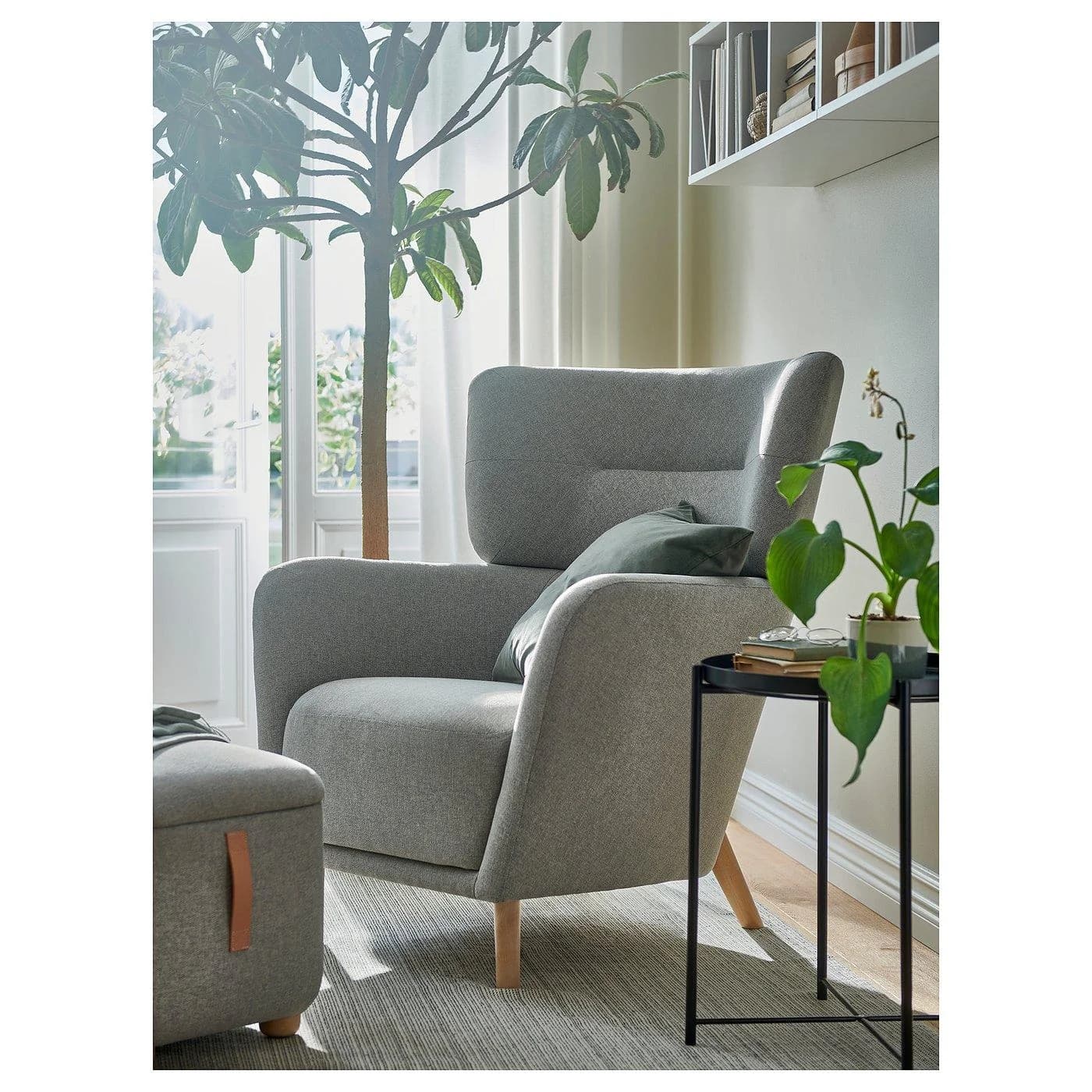 IKEA OSKARSHAMN Ohrensessel Beige Grau