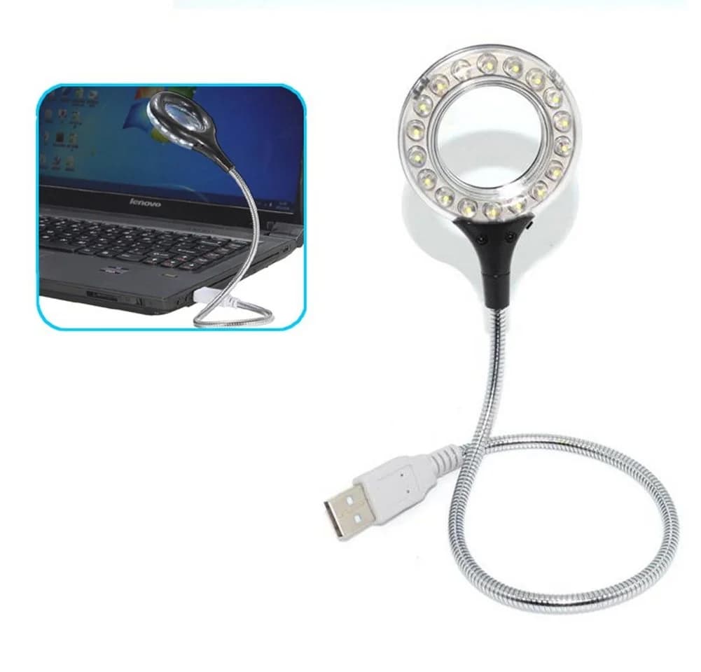 Bolwins USB LED Lampe 18x LED Licht Laptop PC Notebook Computer Schwanenhals - Bild 2