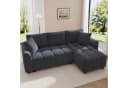 i@home Ecksofa 3-Sitzer L-Form Sofa mit Chaiselongue & 2 Zierkissen Grau/Beige Bild 2