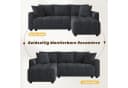 i@home Ecksofa 3-Sitzer L-Form Sofa mit Chaiselongue & 2 Zierkissen Grau/Beige Bild 3