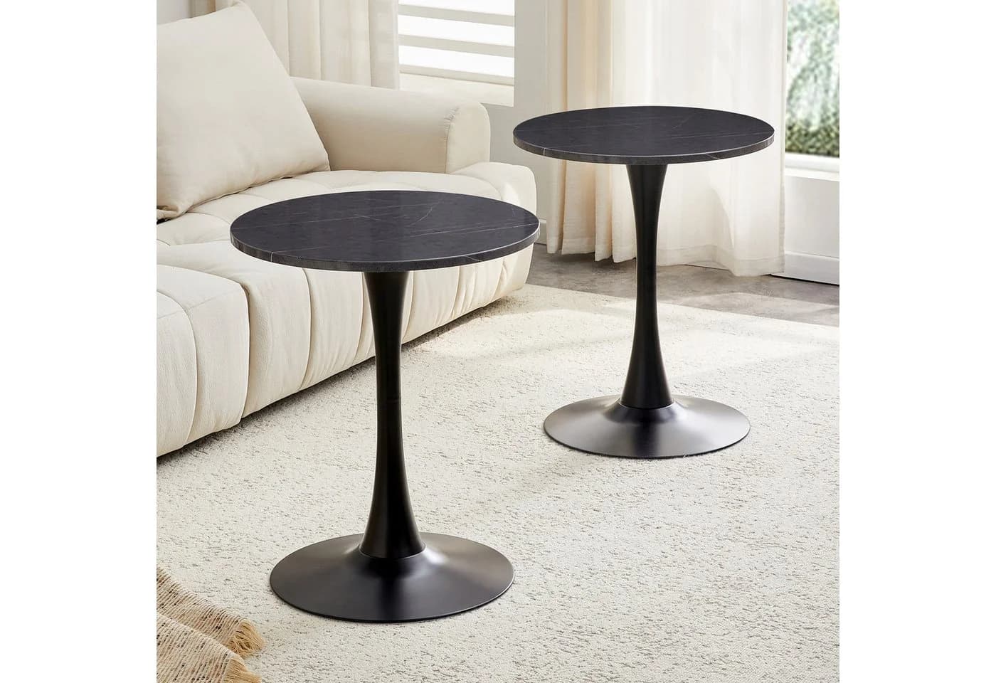 i@home Runder Esstisch MDF Schwarz/Gold Mid-Century Design - Bild 5