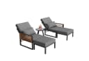 i@home Gartenlounge-Set Modulares Sofa-Bett mit verstellbarer Rückenlehne & Glastisch Bild 1