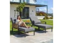 i@home Gartenlounge-Set Modulares Sofa-Bett mit verstellbarer Rückenlehne & Glastisch Bild 2