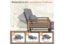 i@home Gartenlounge-Set Modulares Sofa-Bett mit verstellbarer Rückenlehne & Glastisch Bild 3