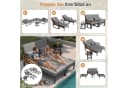 i@home Gartenlounge-Set Modulares Sofa-Bett mit verstellbarer Rückenlehne & Glastisch Bild 4