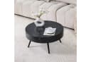 i@home Runder Couchtisch 70cm Holzoptik Schwarz Metallbeine Bild 1