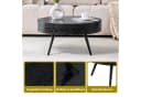 i@home Runder Couchtisch 70cm Holzoptik Schwarz Metallbeine Bild 4