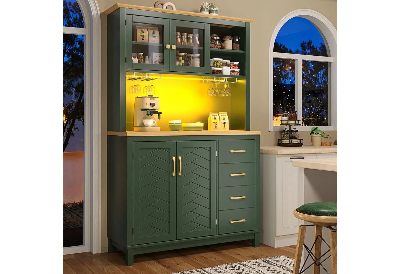 i@home Hochschrank Landhausstil LED-Lichtleiste 4 Türen - Bild 2