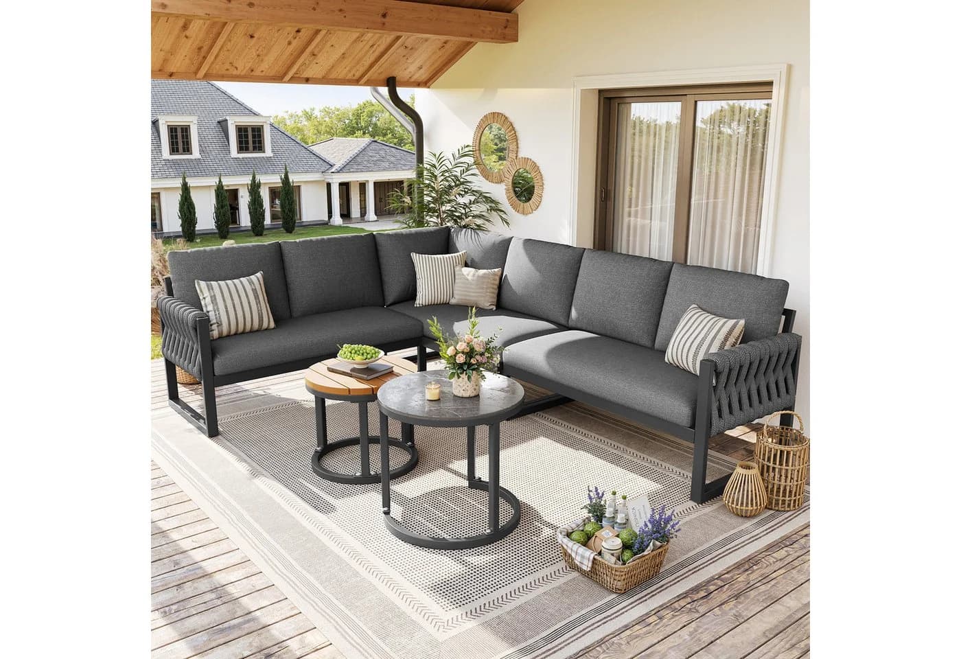 i@home Gartenlounge-Set 5-tlg. Modulares Design - Bild 2