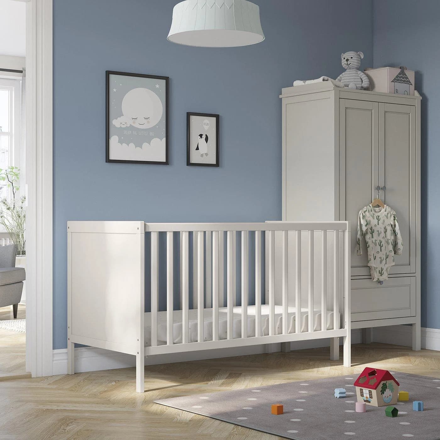 IKEA SUNDVIK Babybett Grau Verstellbar