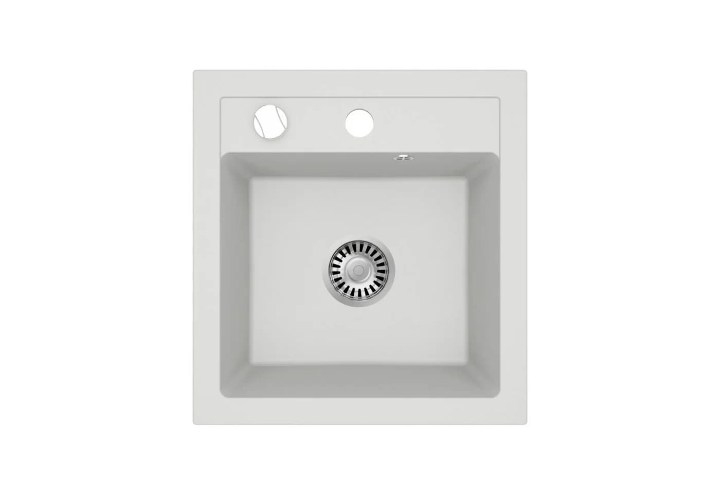 Faizee Möbel Granitspüle Eckig Weiß mit Siphon - Bild 3