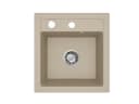 Faizee Möbel Granitspüle Eckig Beige mit Siphon Bild 3