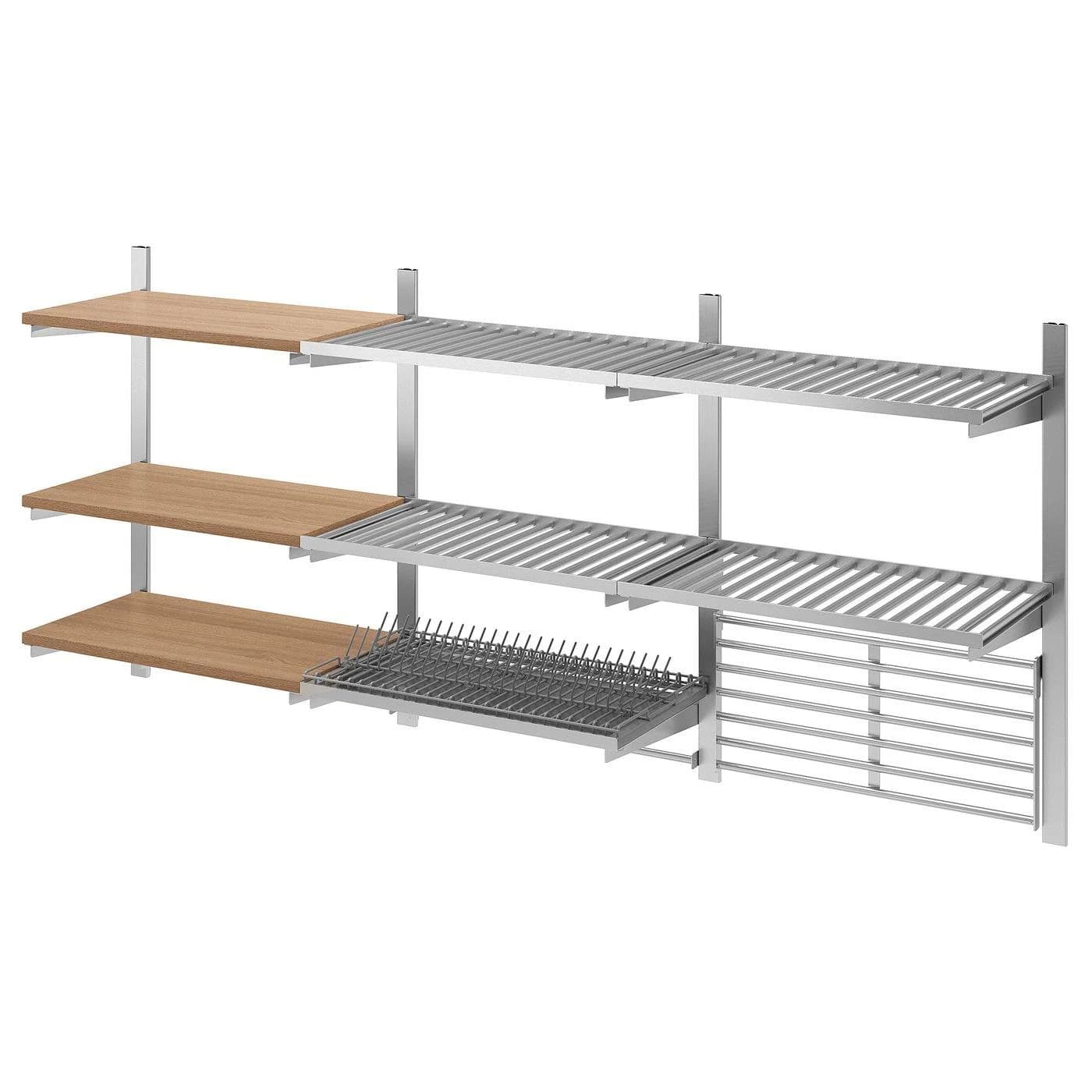 IKEA KUNGSFORS Wandmontage Edelstahl Esche Grau