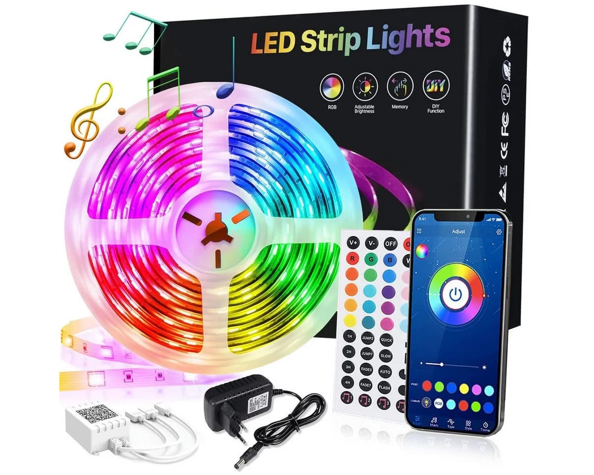 KINSI LED Stripe RGB Lichterkette mit APP & Fernbedienung