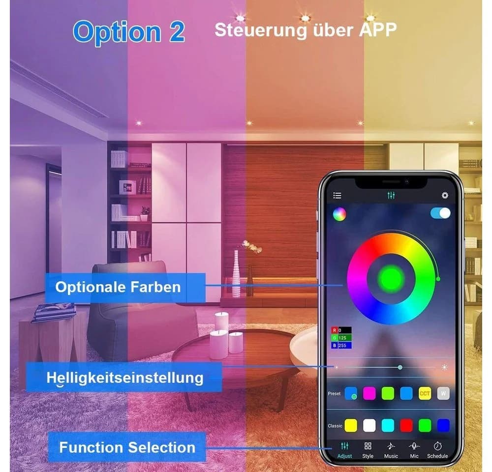 KINSI LED Stripe RGB Lichterkette mit APP & Fernbedienung - Bild 5