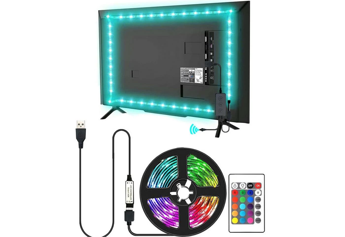 KINSI LED TV Hintergrundbeleuchtung RGB mit Fernbedienung - Bild 2