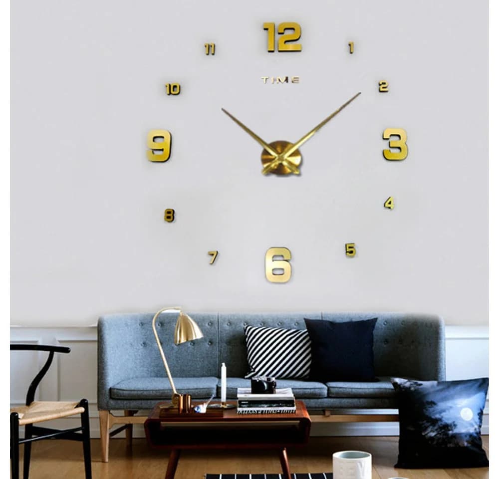 KINSI Wanduhr Große dekorative 3D-Wanduhr, 100 cm-120 cm