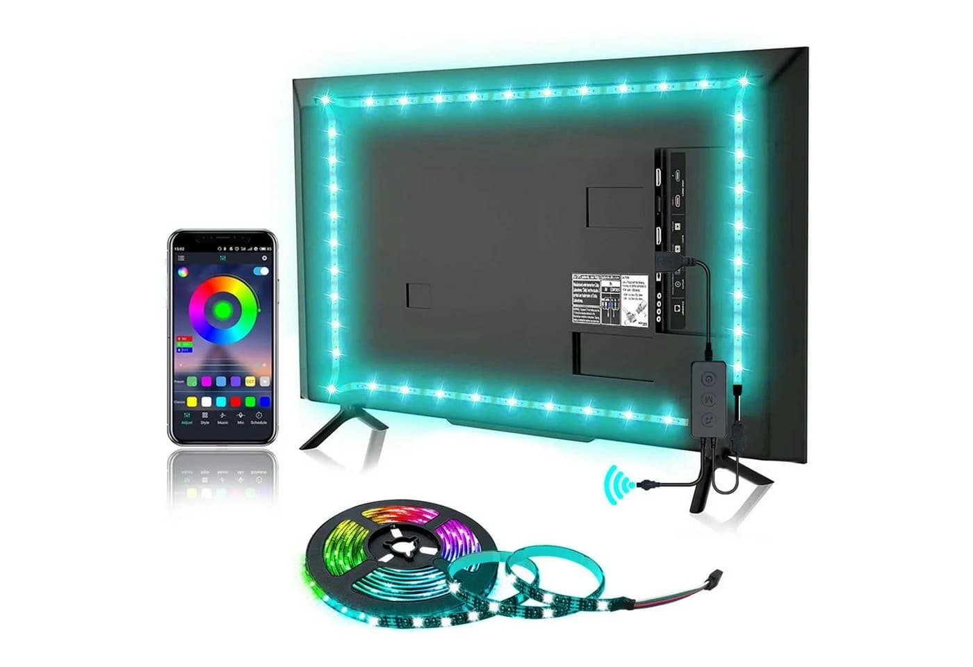 KINSI LED Stripe LED TV-Hintergrundbeleuchtung RGB Bluetooth App