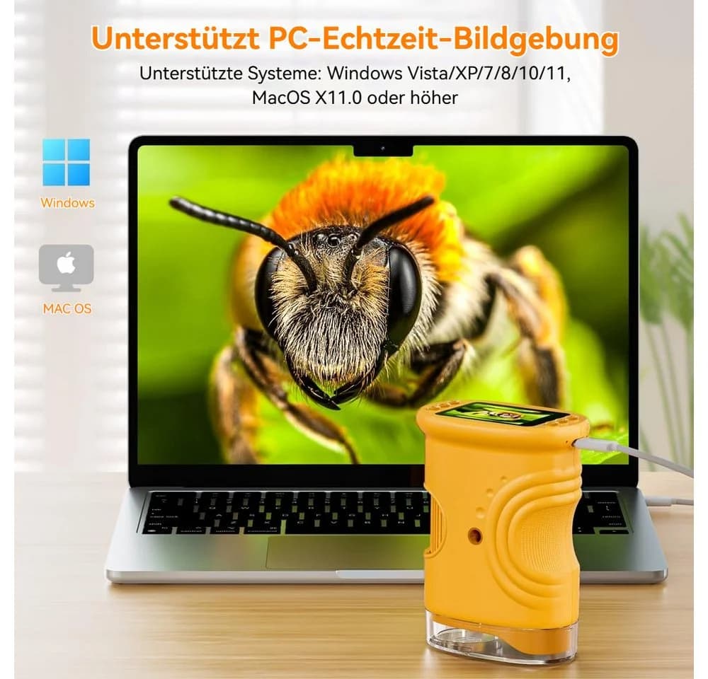 Tekoo Handmikroskop für Kinder, 1000x Vergrößerung, 2 Zoll Display - Bild 5