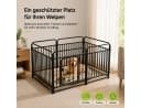 Tekoo Welpenlaufstall 6 Paneele Metall Schwarz Bild 1