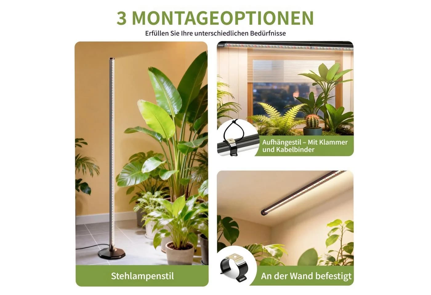 Tekoo Pflanzenlampe LED Vollspektrum 145cm Stehlampe dimmbar mit Timer - Bild 5