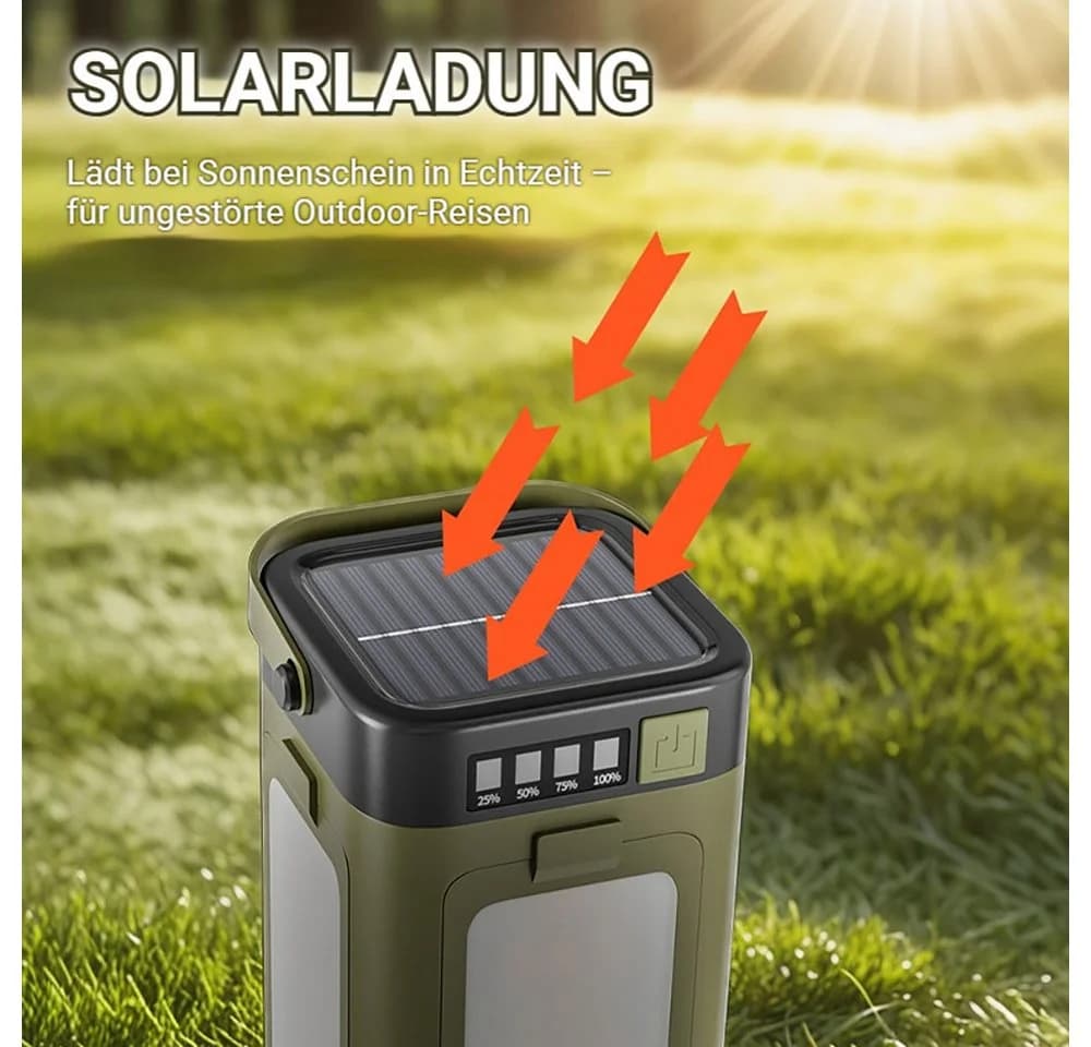 Tekoo LED Campinglampe Solar faltbar mit Powerbank & SOS - Bild 4