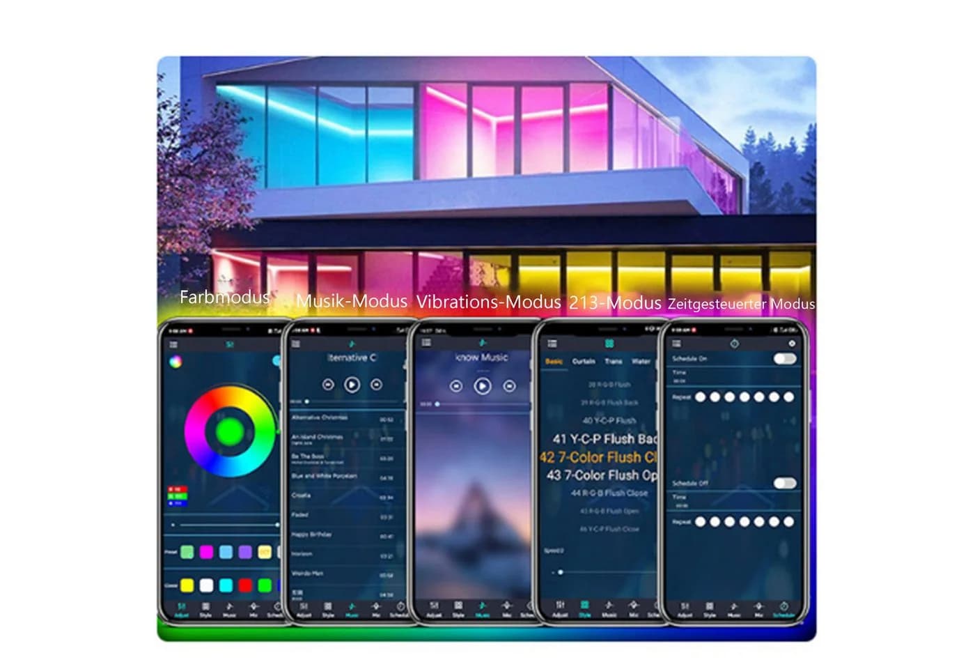KINSI LED Stripe Bluetooth-Lichtleiste RGB mit APP-Steuerung - Bild 4