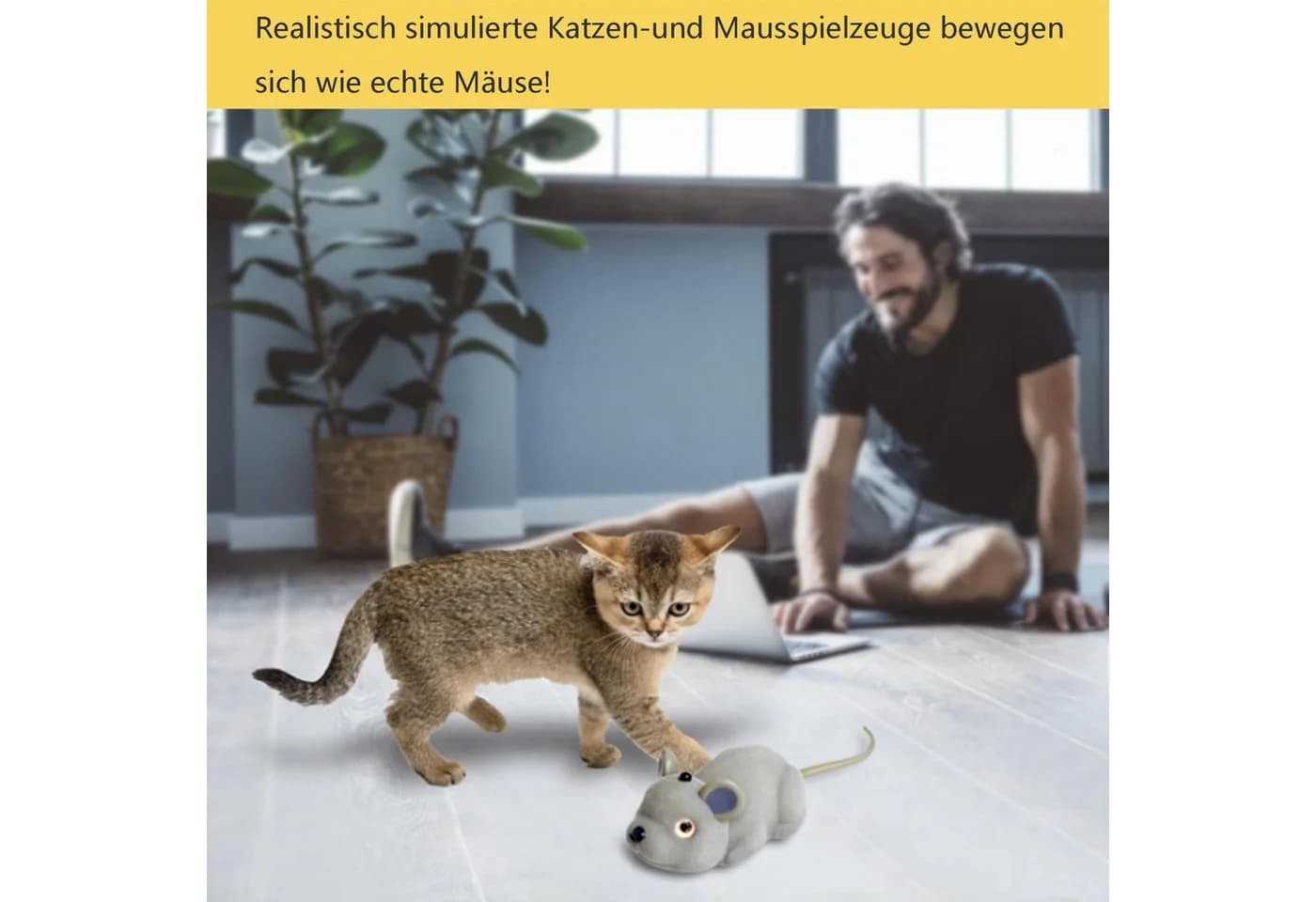 KINSI Interaktives Katzenspielzeug Maus mit Sensor & Fernbedienung - Bild 4