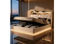 Simurq Polsterbett 140x200 Beige Samt mit LED & Stauraum Bild 2