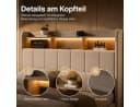 Simurq Polsterbett 140x200 Beige Samt mit LED & Stauraum Bild 5