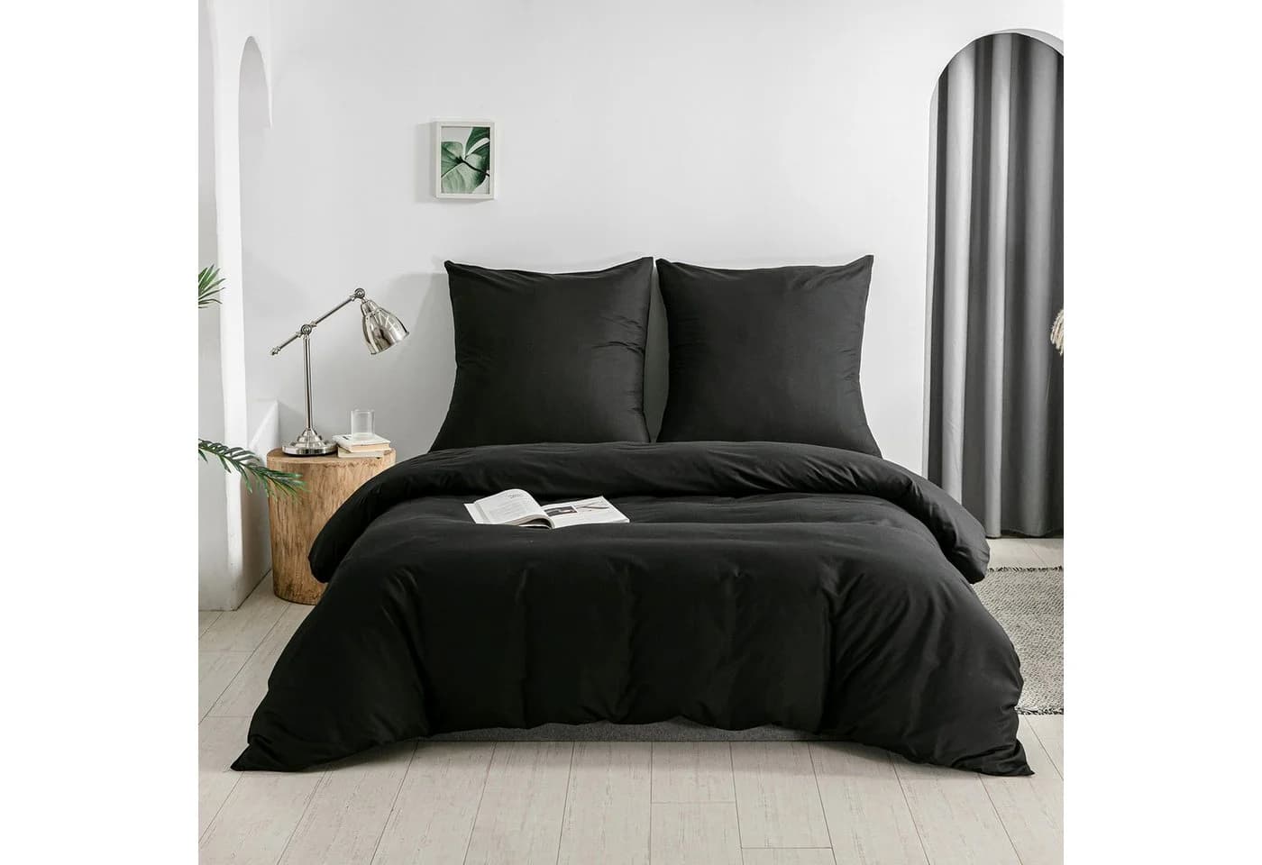 Good Nite Bettwäsche 3-teilig Mikrofaser Schwarz Streifen - Bild 2