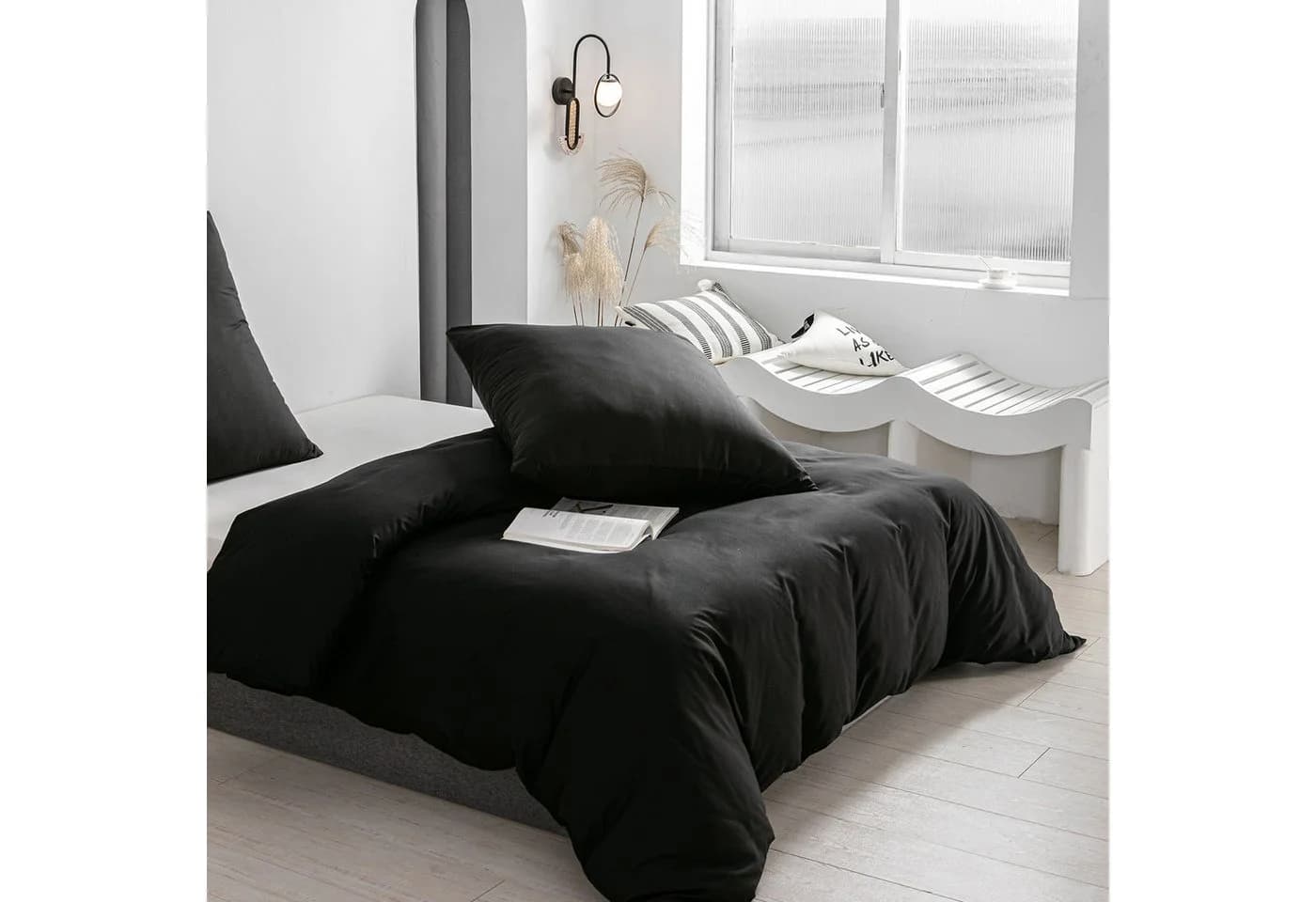 Good Nite Bettwäsche 3-teilig Mikrofaser Schwarz Streifen - Bild 4
