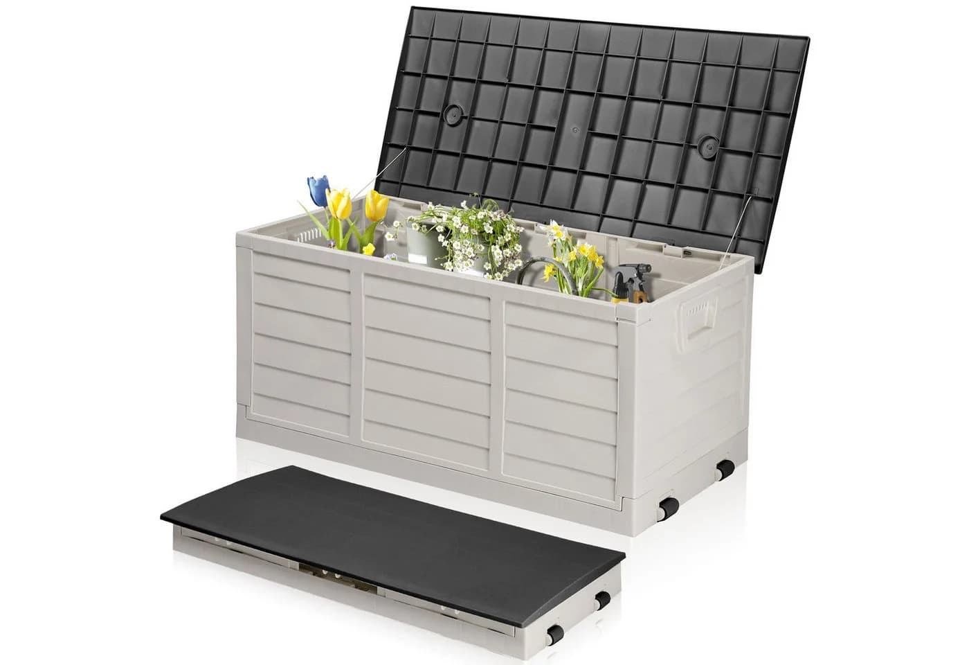 LALAHO Gartenbox mit Rollen Wasserdicht 280 L Kunststoff - Bild 2