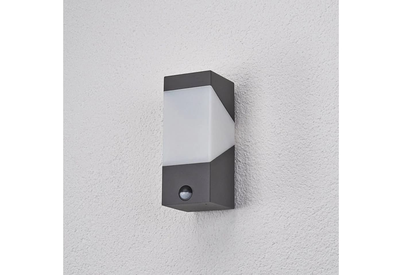 Lucande Außenwandleuchte Kiran Metall Schwarz IP44 mit Bewegungsmelder - Bild 3