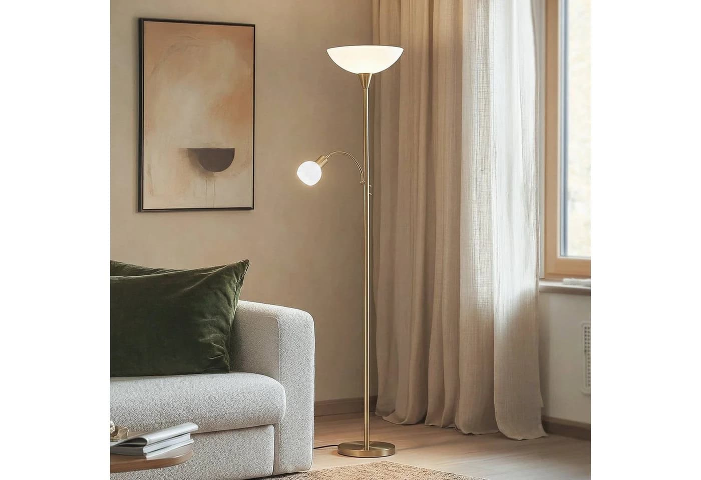 Lindby Stehlampe Elaina Messing 183 cm LED - Bild 2