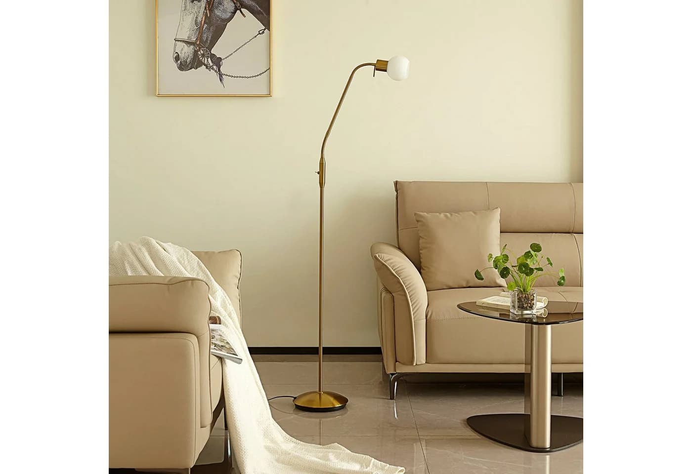 Lindby Stehlampe Elaina Messingfarben Flexibel E14 - Bild 3