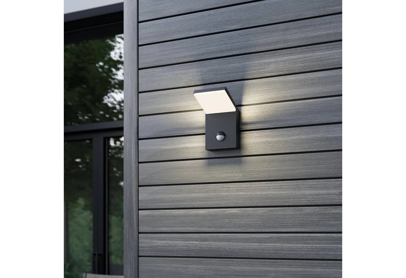 LED-Außenwandleuchte Nevio Metall Anthrazit Sensor - Bild 3