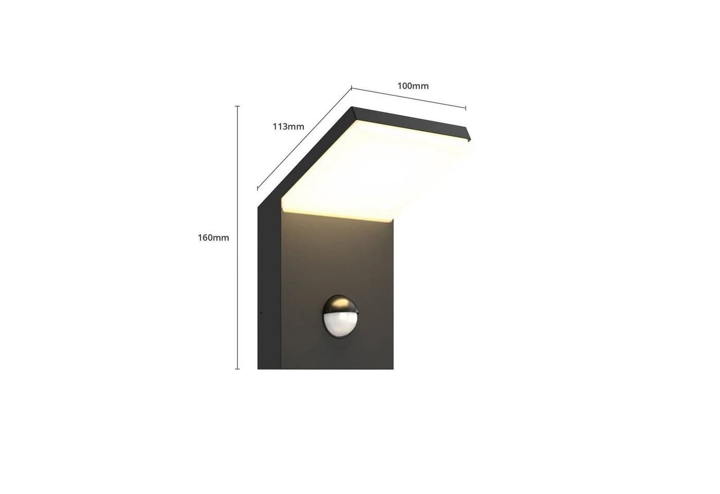 LED-Außenwandleuchte Nevio Metall Anthrazit Sensor - Bild 5