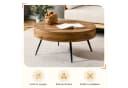 i@home Couchtisch Runder Kaffeetisch 70 cm Durchmesser Holzoptik Schwarz Metallbeine Bild 5