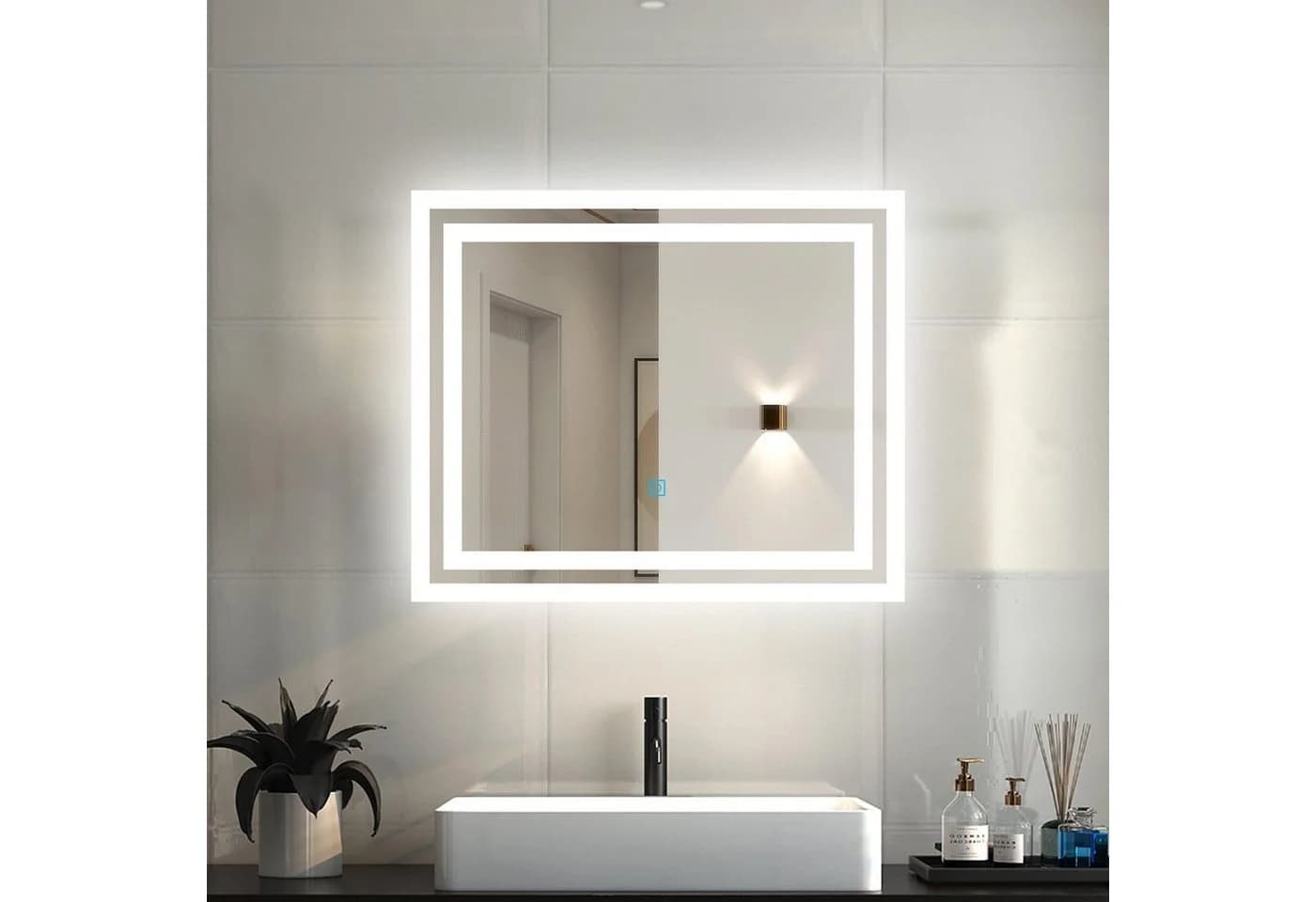 duschspa Badspiegel 50-70 cm Touch Kaltweiß LED - Bild 2