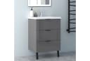 Aica Sanitär Waschtisch mit Unterschrank 3 Schubladen Soft-Close Grau Bild 2